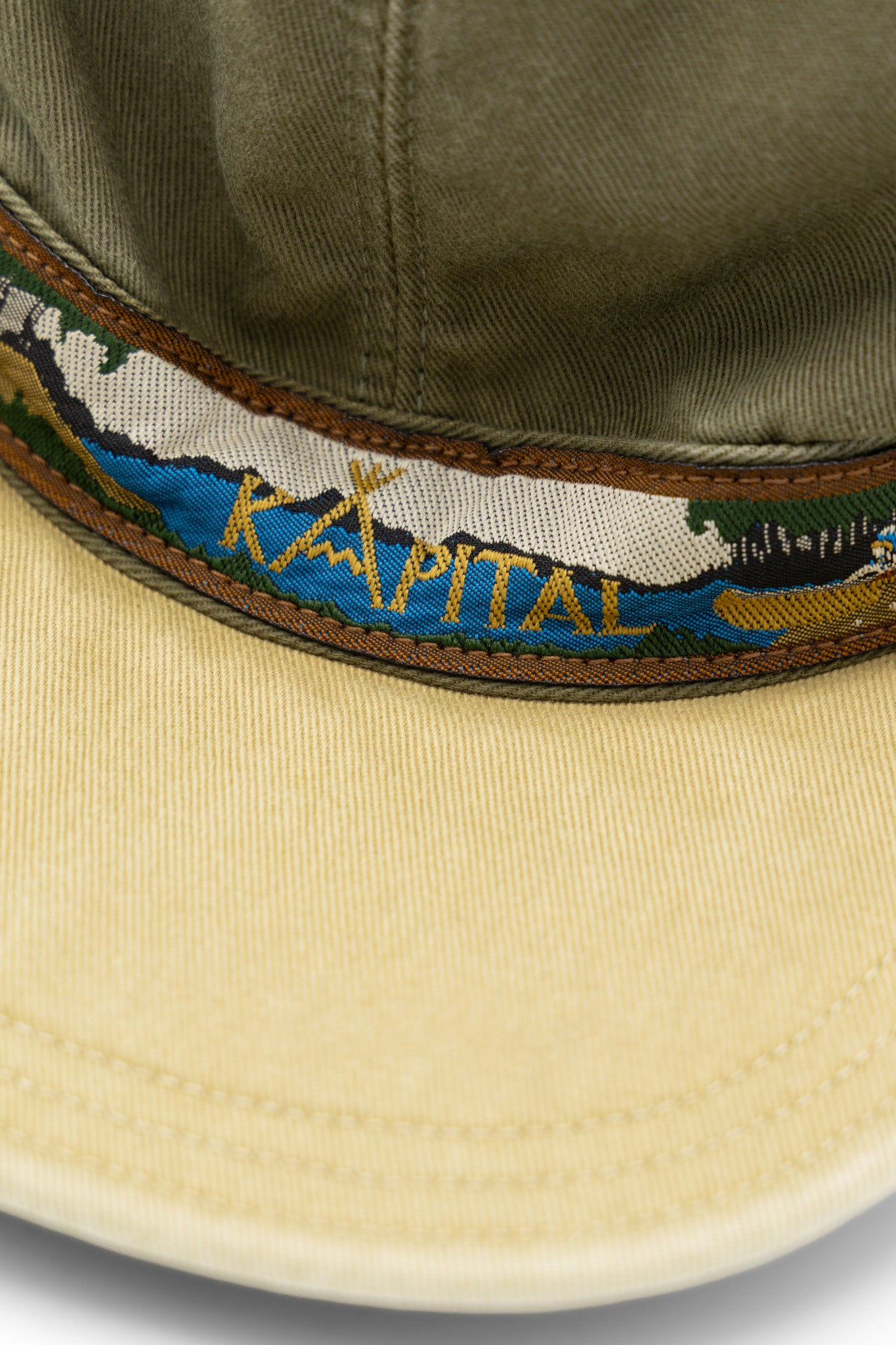 Kapital Chino BRIMFIELD Cap (NAVAJO BOAT) - Khaki x Beige – BLUE