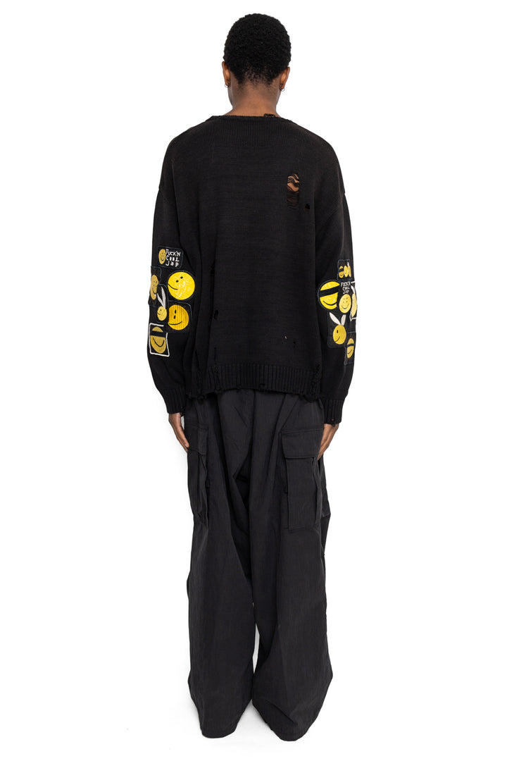 Kapital 5G Cotton Knit Crew Sweater (ANARCHY RAINBOW Remake) - Black – BLUE  IN GREEN SOHO