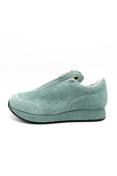 Suede ZIP-UP SPARROW Sneaker - Turquoise