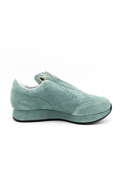 Suede ZIP-UP SPARROW Sneaker - Turquoise