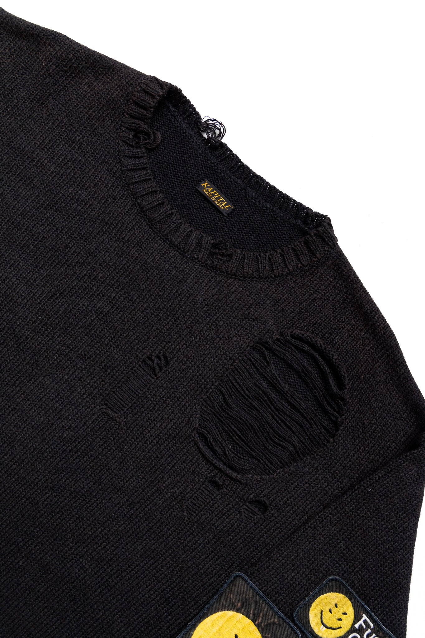 5G Cotton Knit Crew Sweater (ANARCHY RAINBOW Remake) - Black