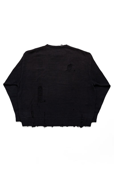 5G Cotton Knit Crew Sweater (ANARCHY RAINBOW Remake) - Black