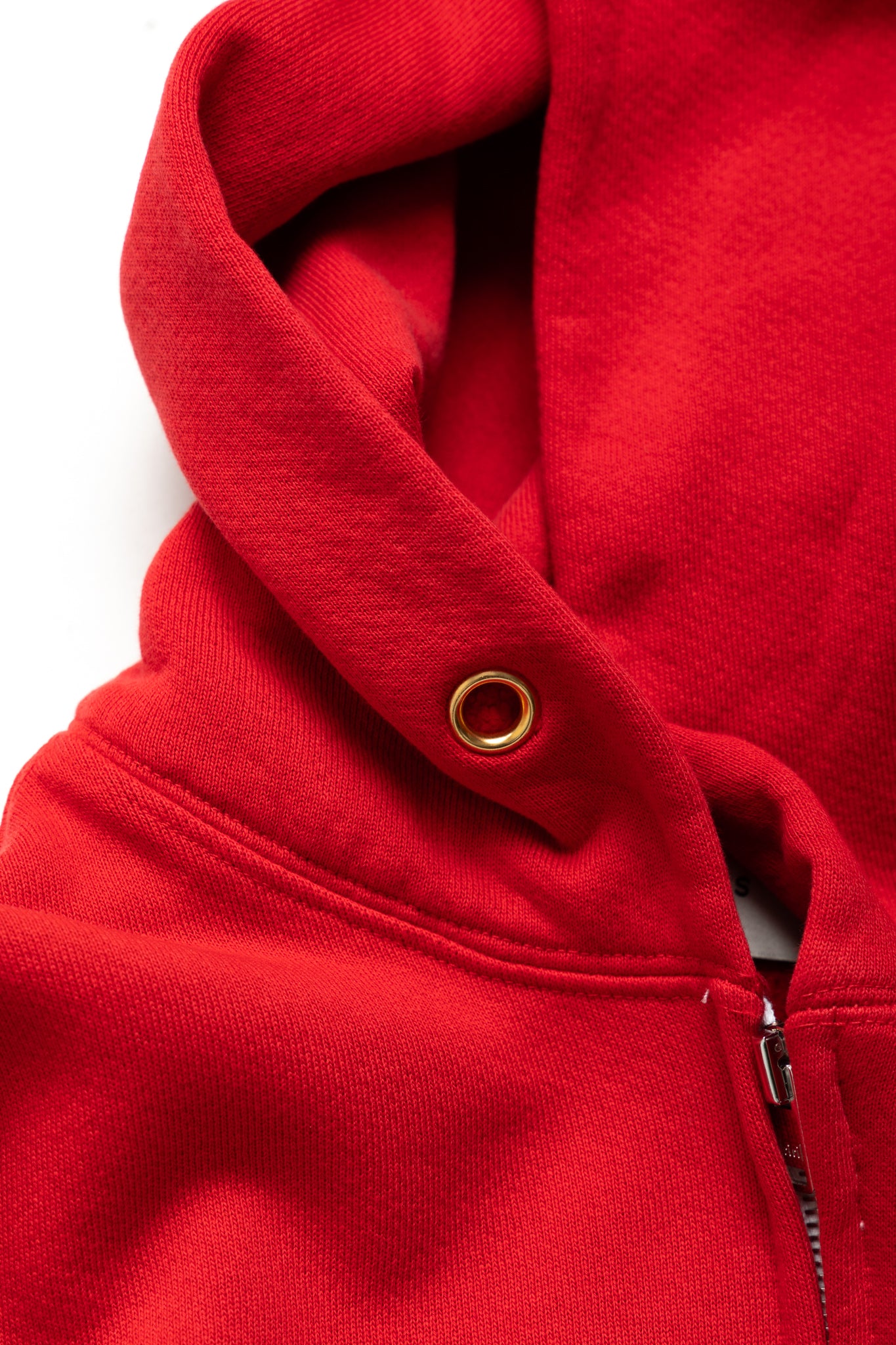 Cropped Zip Hoodie - Crimson