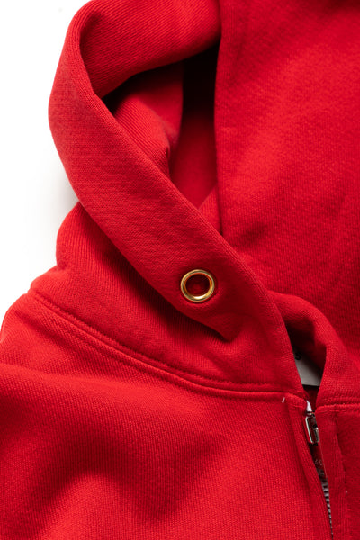 Cropped Zip Hoodie - Crimson