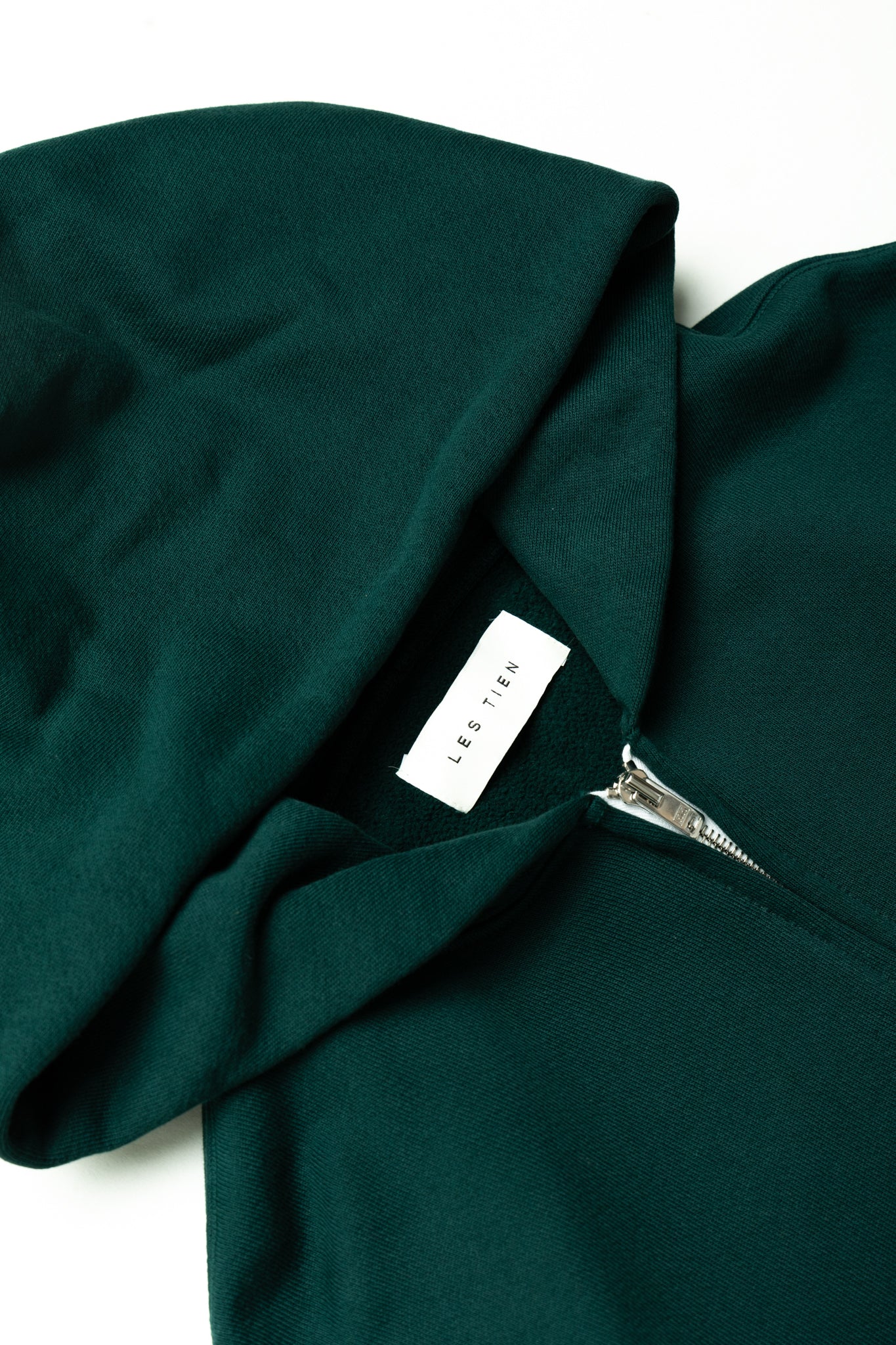 Cropped Zip Hoodie - Emerald
