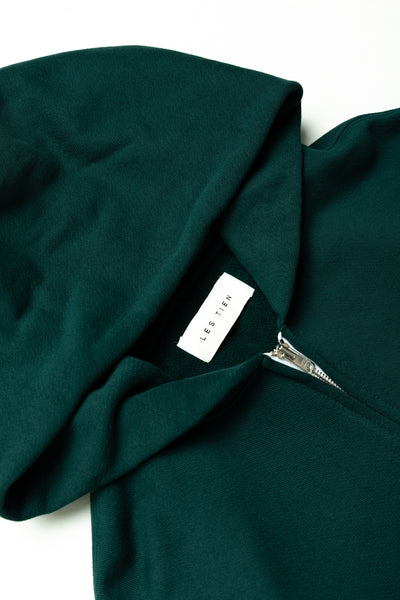 Cropped Zip Hoodie - Emerald