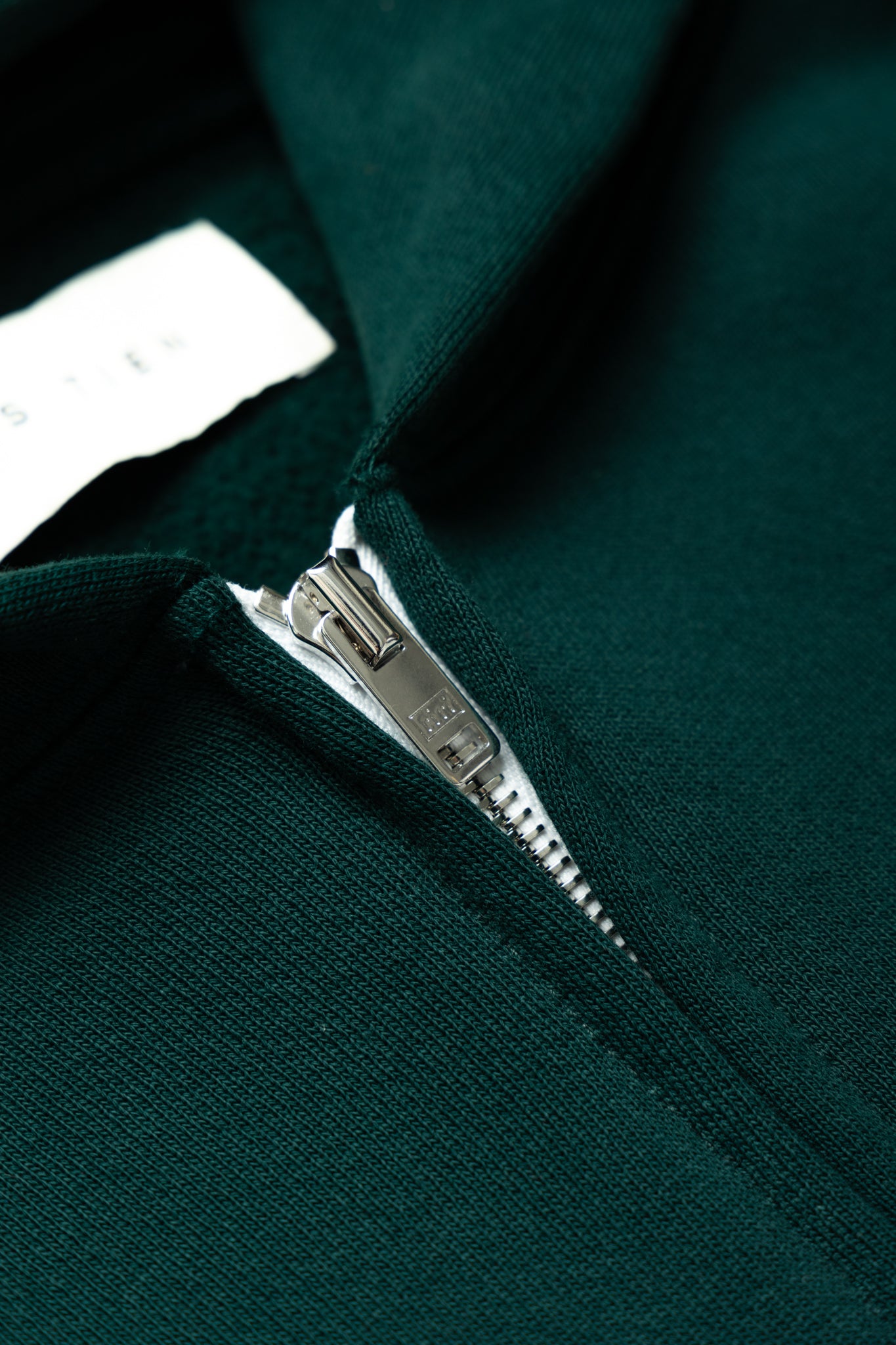 Cropped Zip Hoodie - Emerald