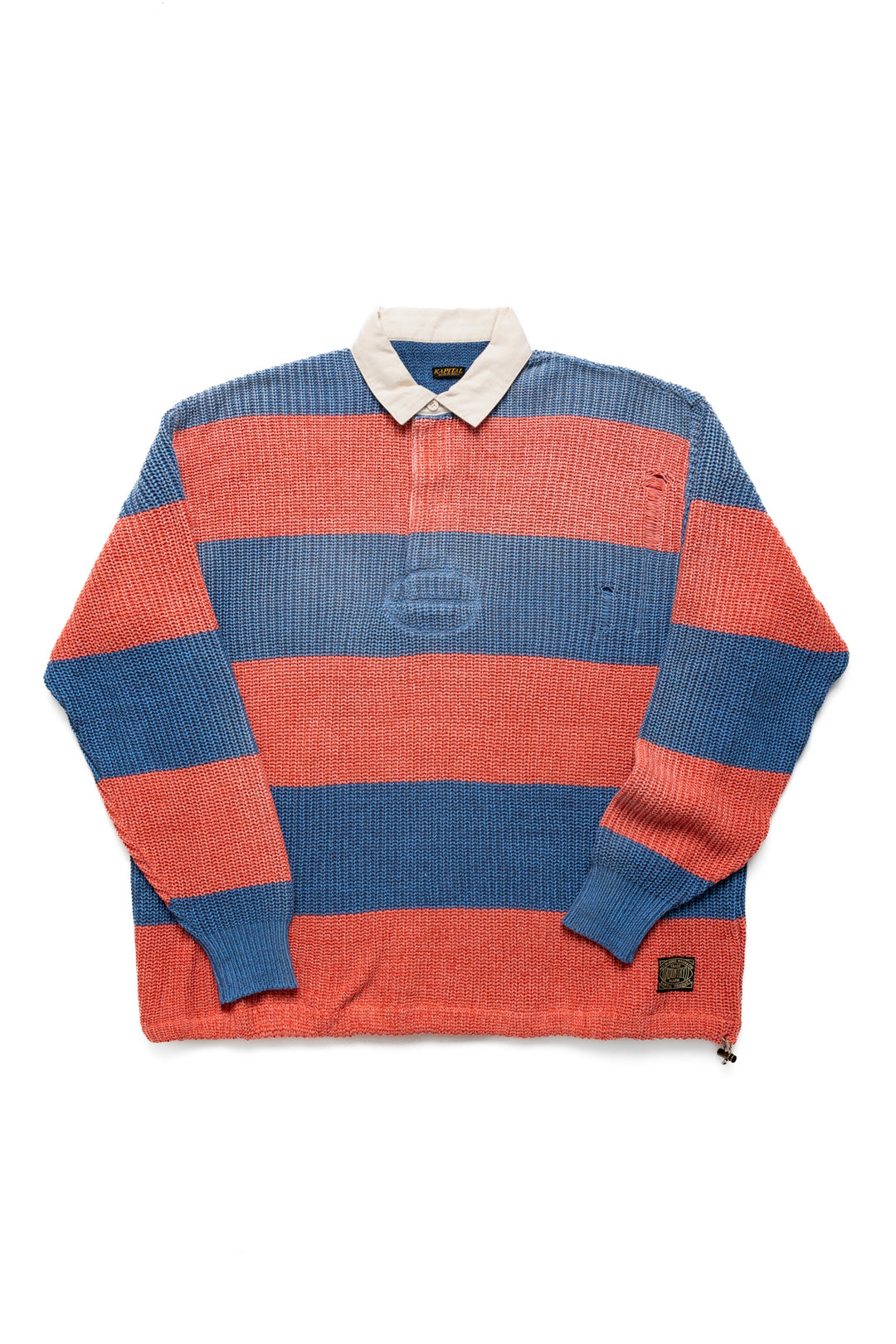 【か】【roku】RUGBY SHIRT KNIT 6（ロク）の「＜6(ROKU)＞SHEER JAQUARED RUGBY SHIRT KNIT