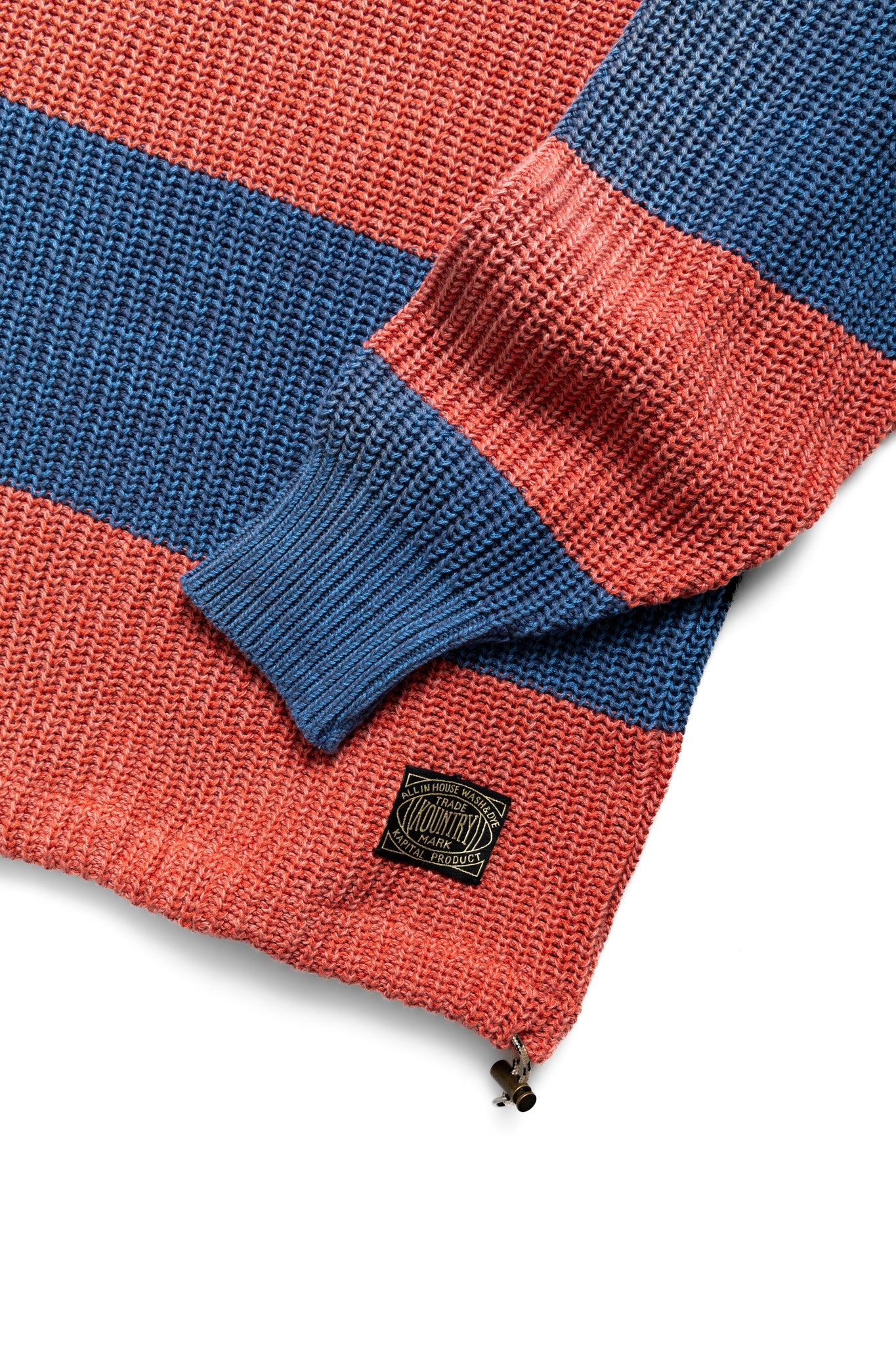 5G Cotton Knit RUGGER Shirt - Sax x Red