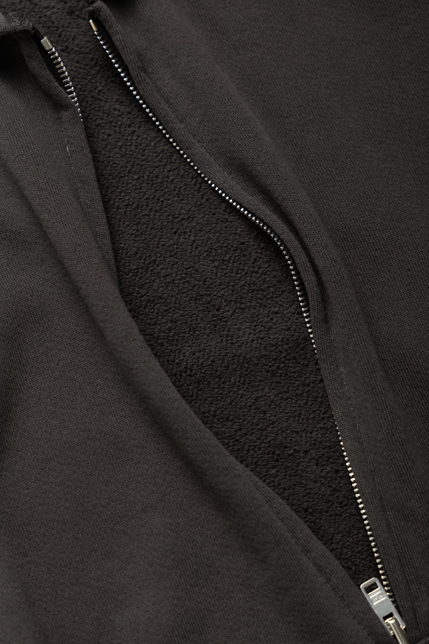 Cropped Zip Hoodie - Vintage Black