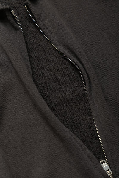 Cropped Zip Hoodie - Vintage Black