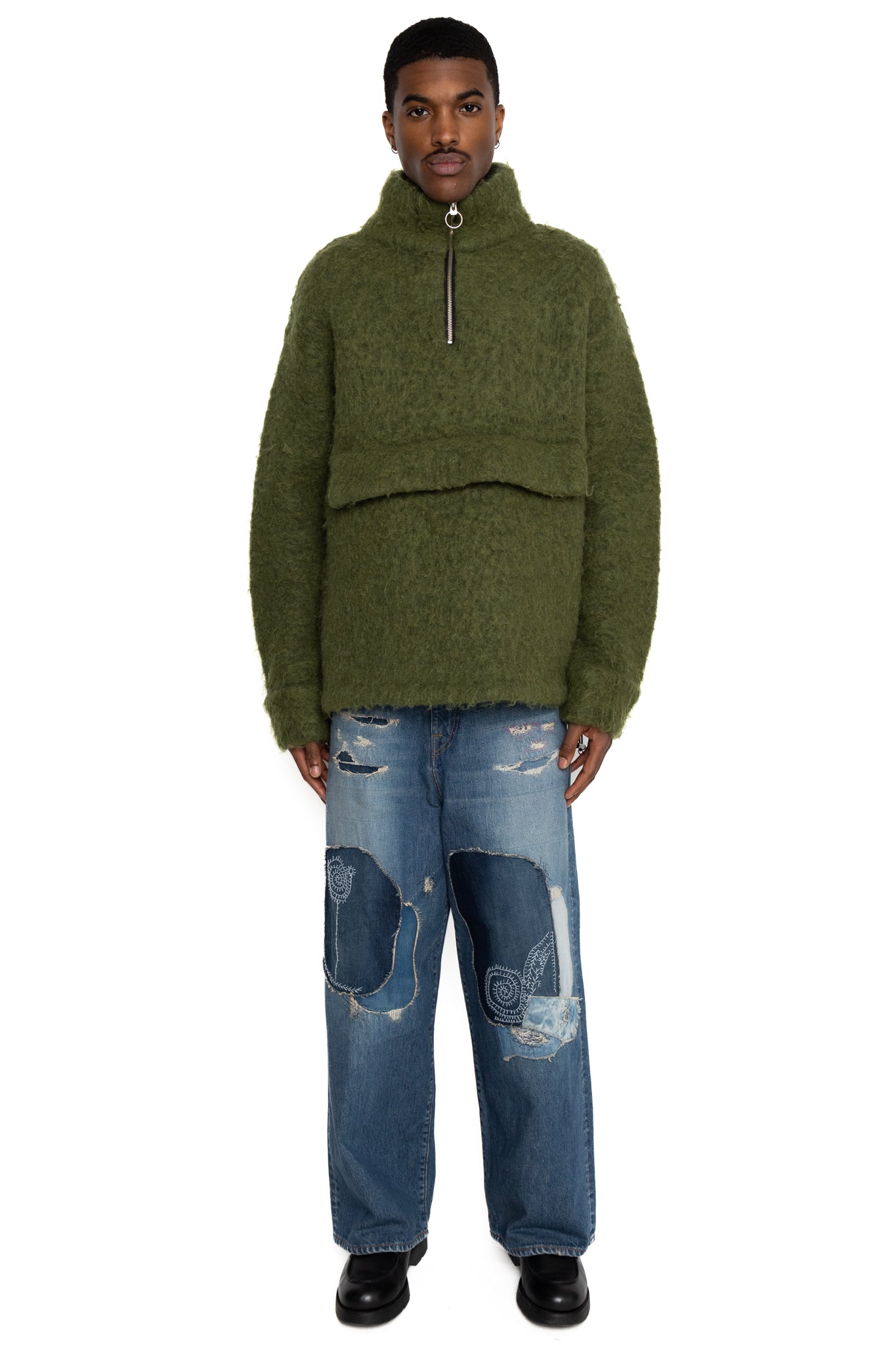 Kapital 5G Mohair Half ZIP Anorak - Green – BLUE IN GREEN SOHO