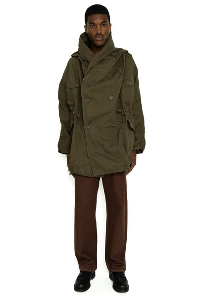 Katsuragi Cotton Ring Coat - Khaki