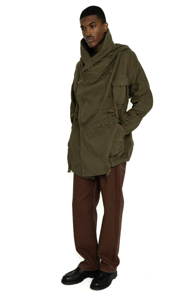 Katsuragi Cotton Ring Coat - Khaki