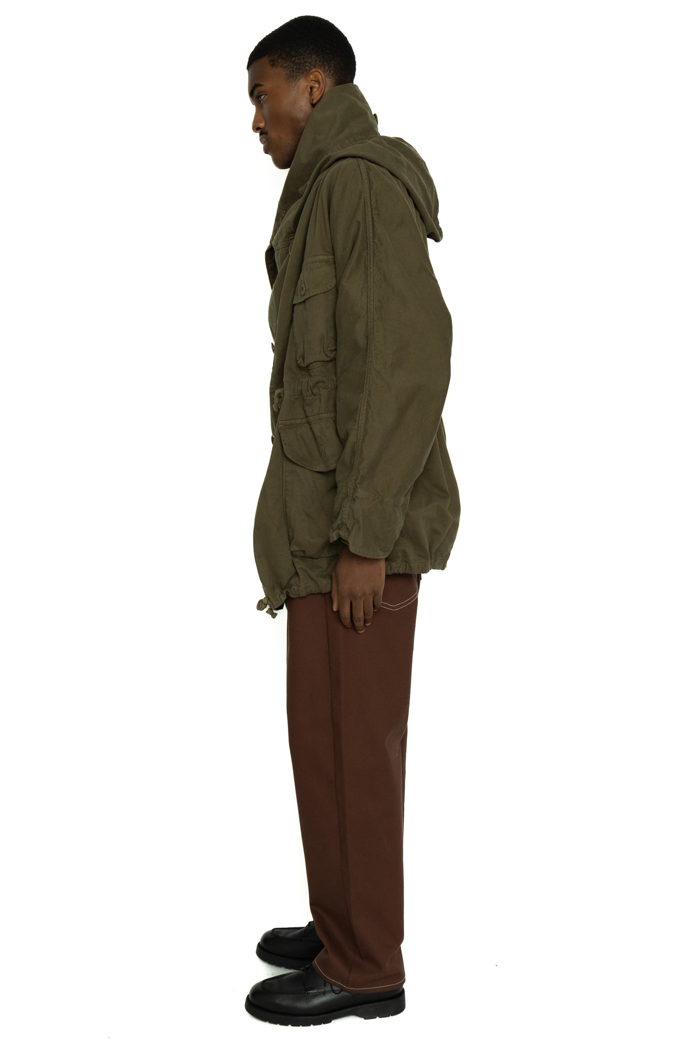 Katsuragi Cotton Ring Coat - Khaki