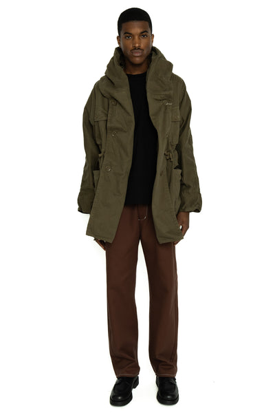 Katsuragi Cotton Ring Coat - Khaki