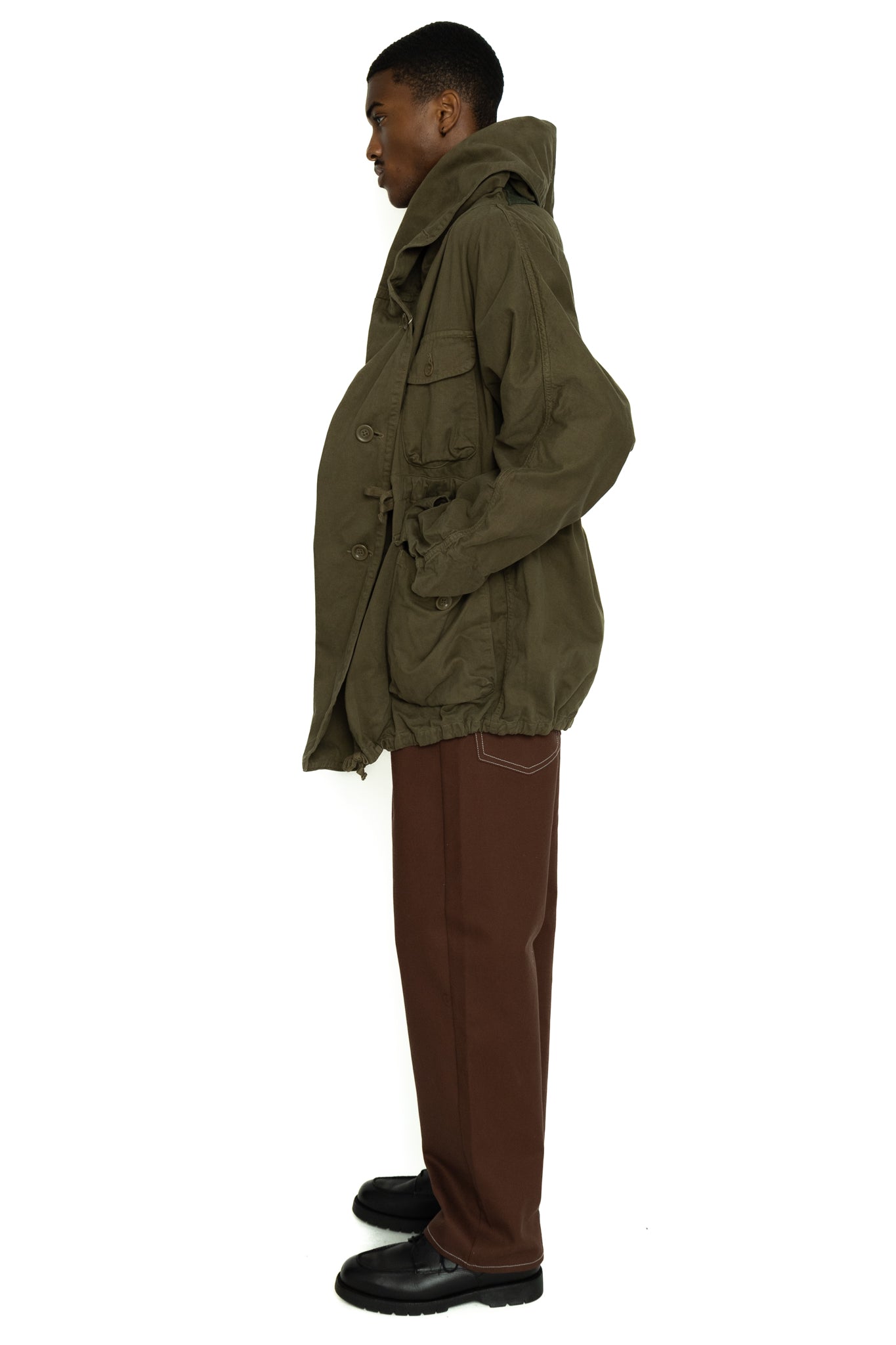 Katsuragi Cotton Ring Coat - Khaki