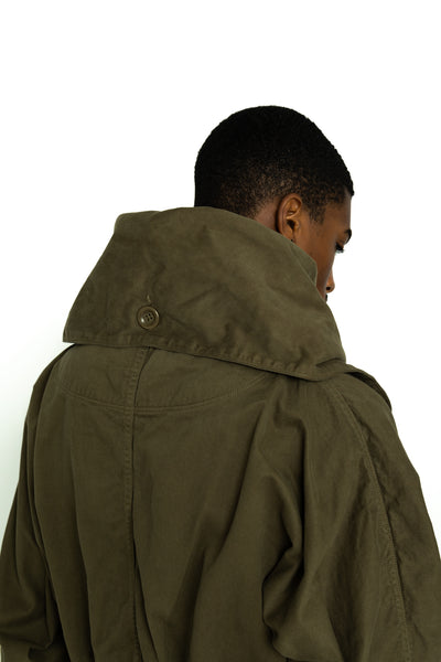 Katsuragi Cotton Ring Coat - Khaki