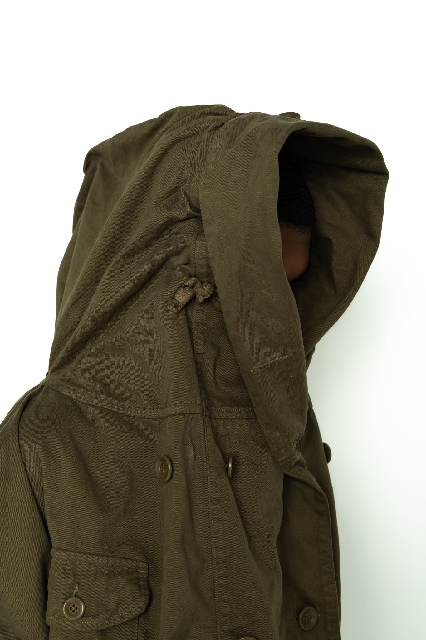Katsuragi Cotton Ring Coat - Khaki