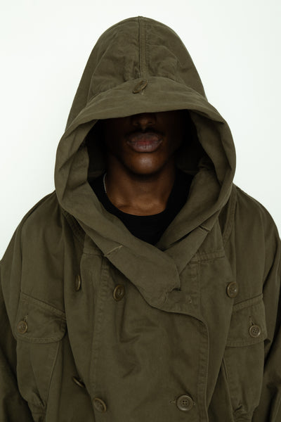 Katsuragi Cotton Ring Coat - Khaki