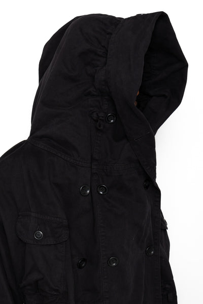 Katsuragi Cotton Ring Coat - Black