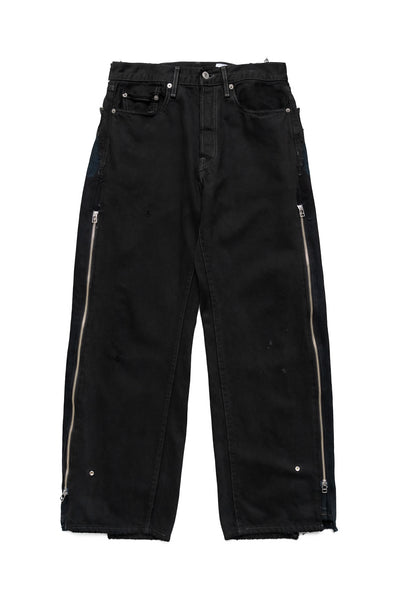 Zip Baggy Jeans Black - S (1)