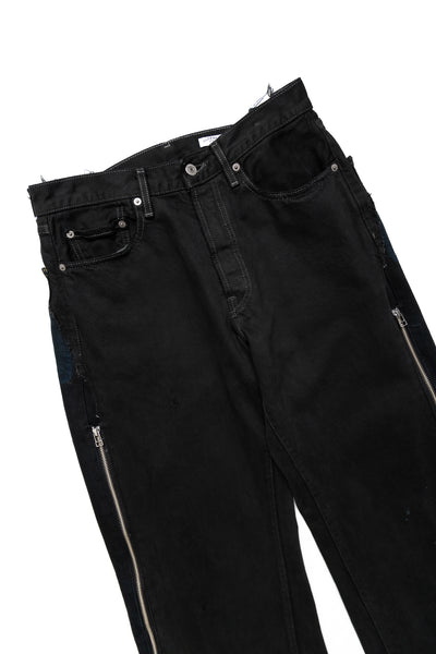 Zip Baggy Jeans Black - S (1)