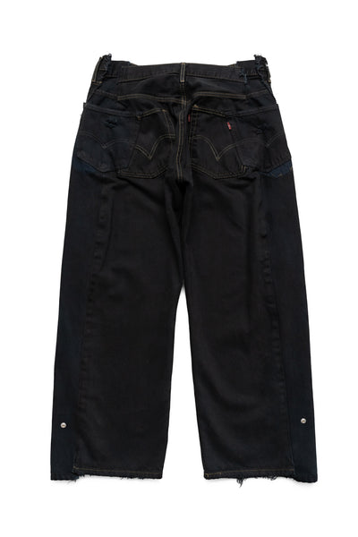 Zip Baggy Jeans Black - L (1)