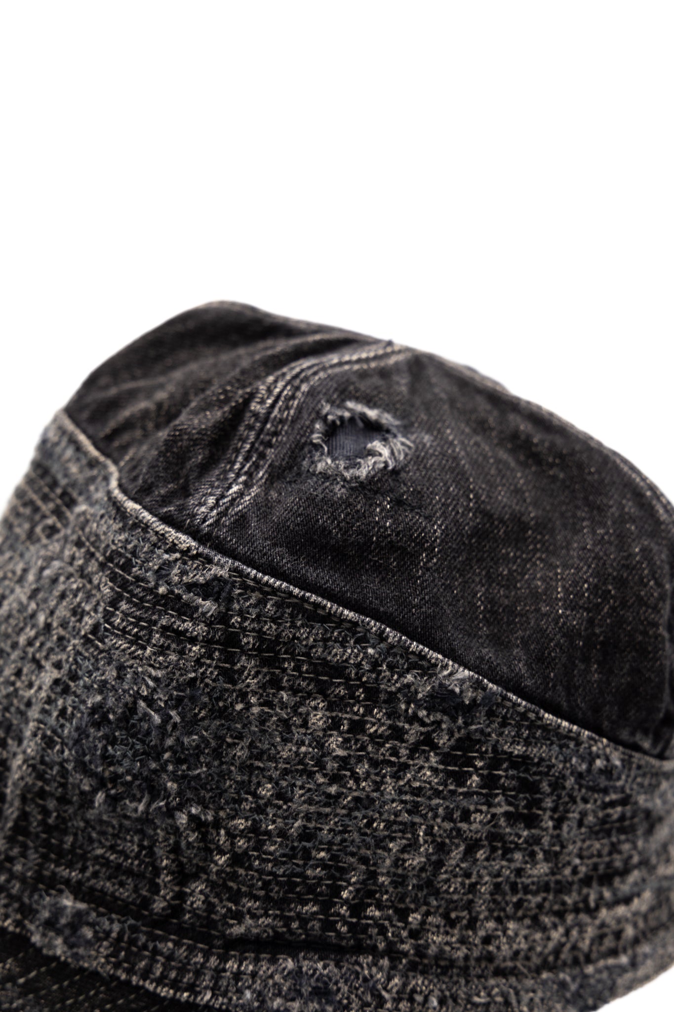 11.5oz BLKxBLK Denim THE OLD MAN AND THE SEA Cap (Crash Remake)