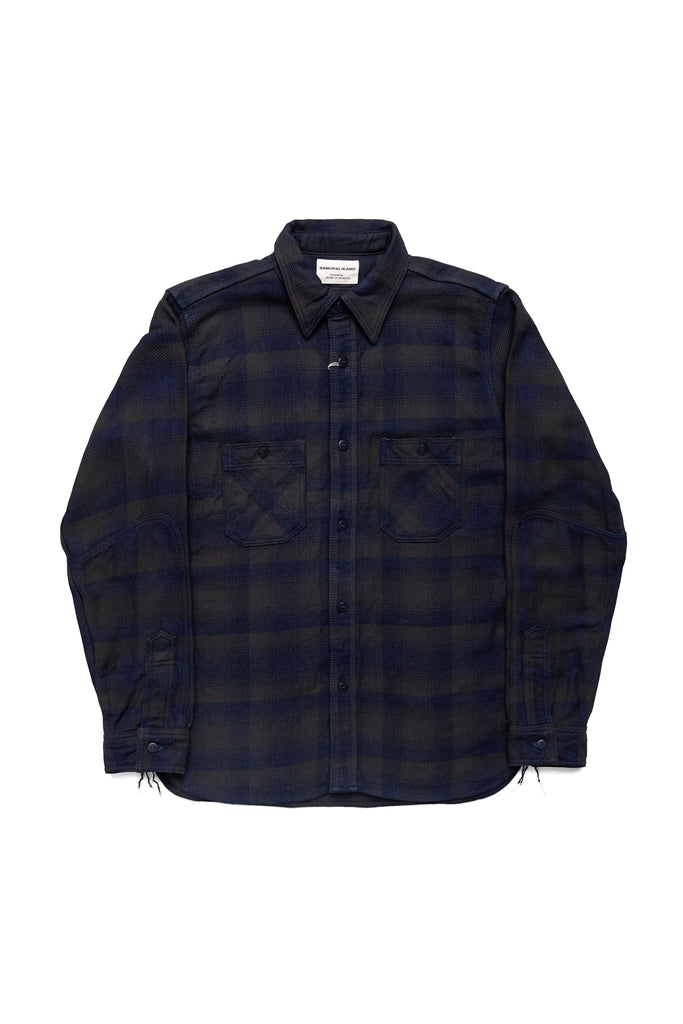 Samurai Jeans Indigo Rope-Dyed Heavy Flannel Shirt