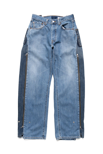 Zip Baggy Jeans Blue - S (2)