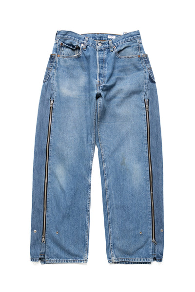 Zip Baggy Jeans Blue - M (1)