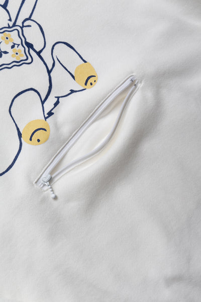 ECO SWT Knit COOKIE Pocket Crew SWT (PECKISH Little Bear&Harmony) - White
