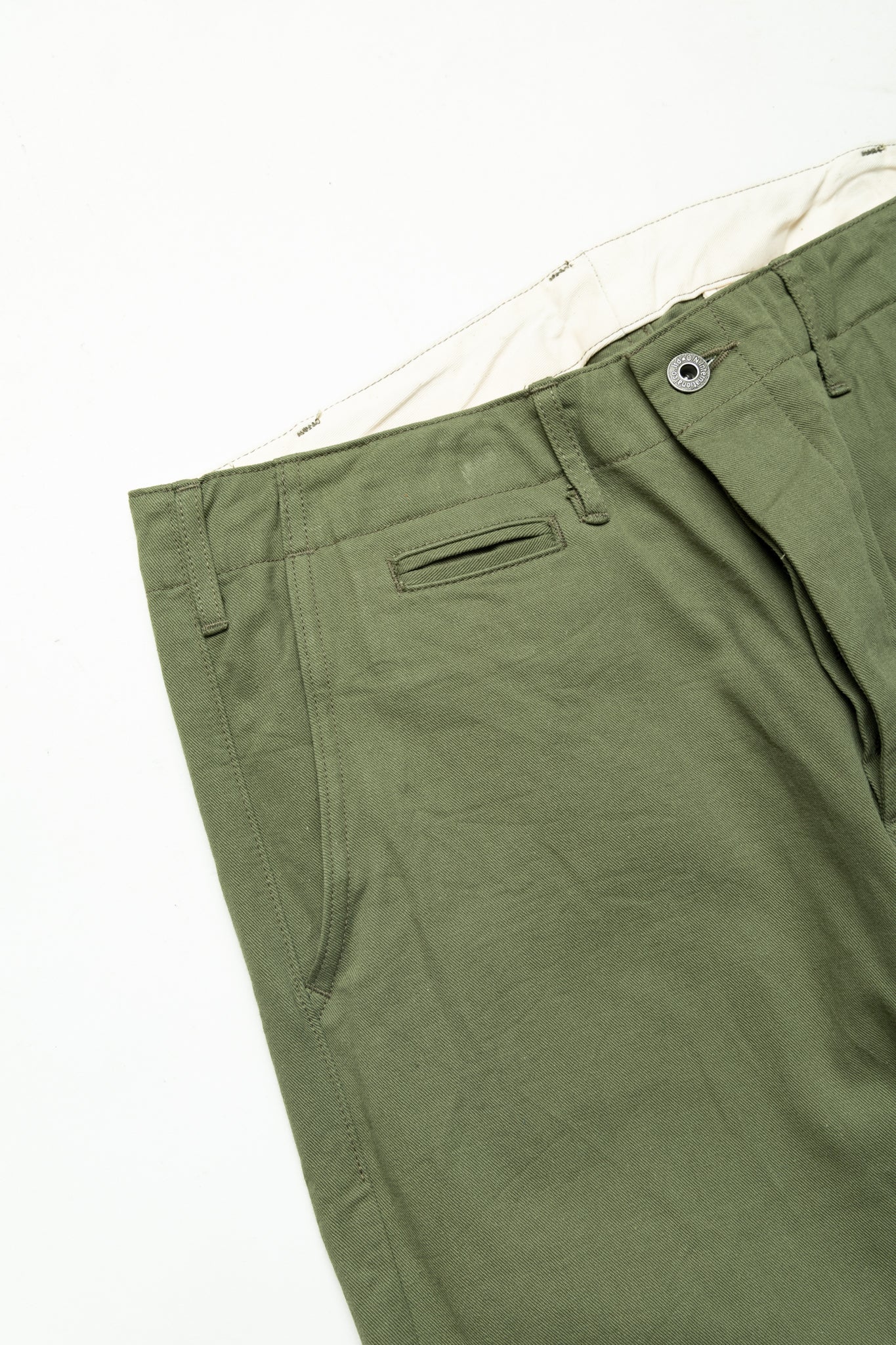 737-SVC-LOL 9.5oz Selvedge Chino Trousers - Light Olive
