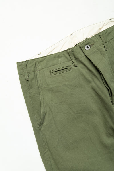 737-SVC-LOL 9.5oz Selvedge Chino Trousers - Light Olive