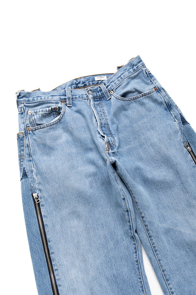 Zip Baggy Jeans Blue - M (3)