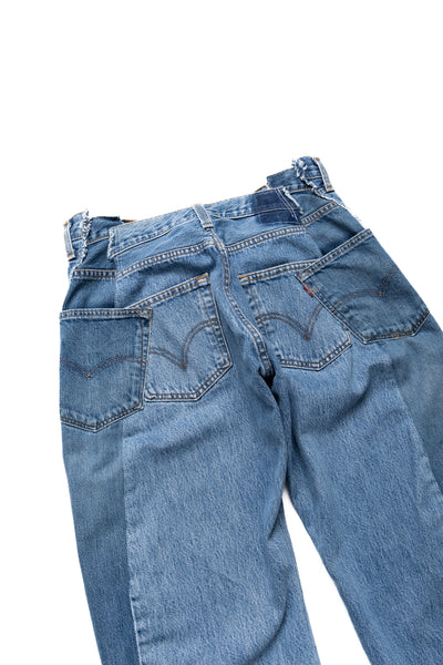 Zip Baggy Jeans Blue - L (1)