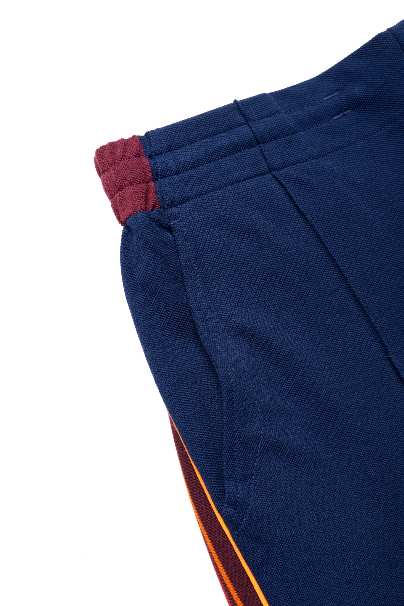 Wide Leg Track Pant - Navy/Burgundy