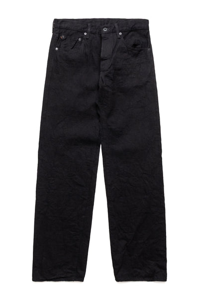200-CCD-BKBK 15oz Crushed Concrete Denim Wide Straight - Black x Black