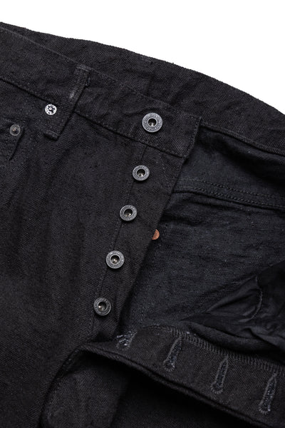 200-CCD-BKBK 15oz Crushed Concrete Denim Wide Straight - Black x Black