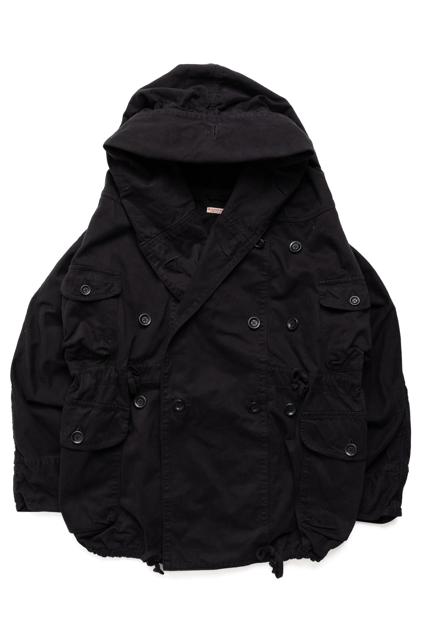 Katsuragi Cotton Ring Coat - Black