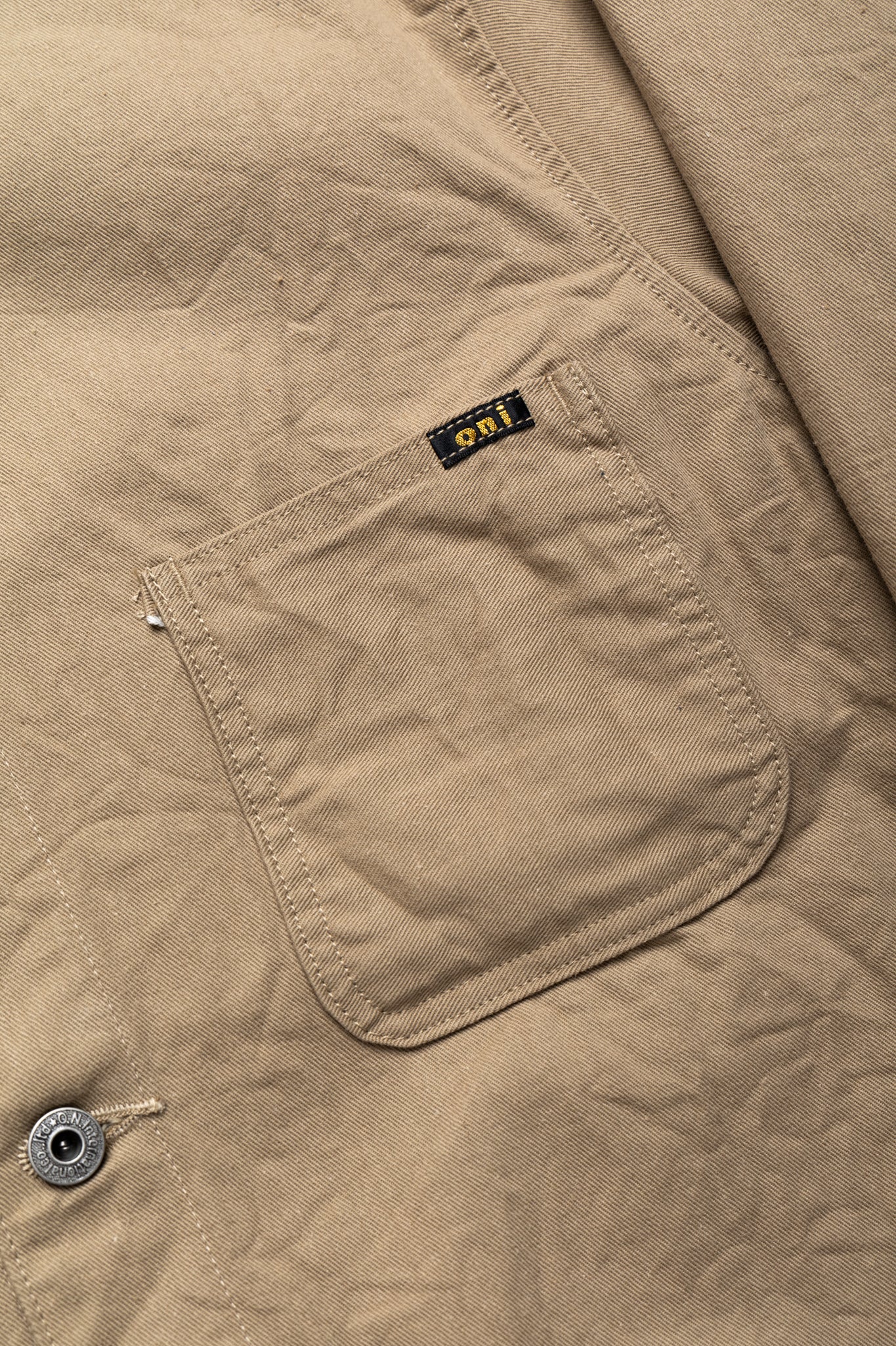 03501-SVC-KHB 9.5oz Selvedge Chino Coverall - Khaki Beige