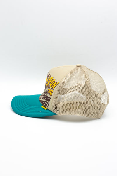 CONEYCOWBOWY Trucker Cap - Beige x Turquoise