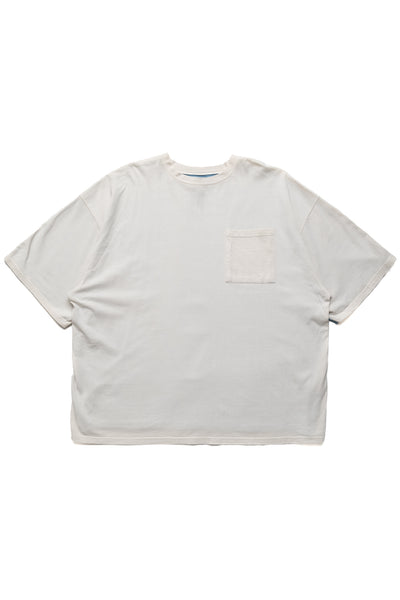 Jersey 2TONES BIG Pocket T (BONE) - Ecru x Sax