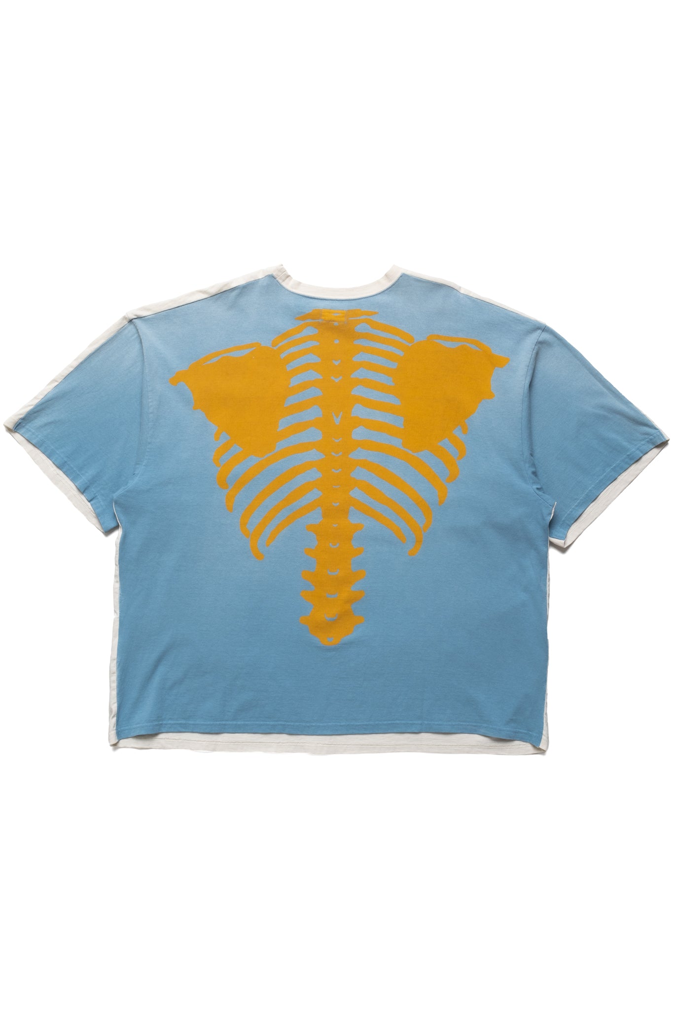 Jersey 2TONES BIG Pocket T (BONE) - Ecru x Sax