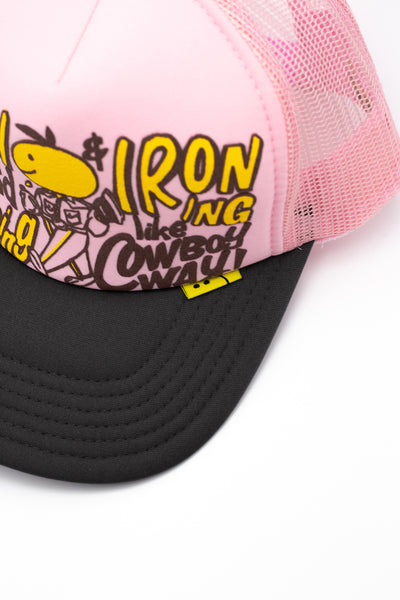 CONEYCOWBOWY Trucker Cap - Pink x Charcoal Grey