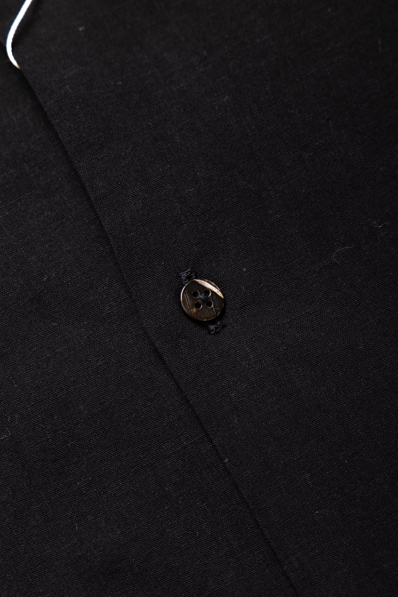 Soft Linen Open Collar BIG Shirt - Black