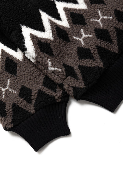 Cardigan Boa Jacquard - Black