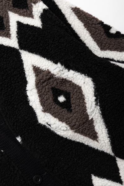Cardigan Boa Jacquard - Black