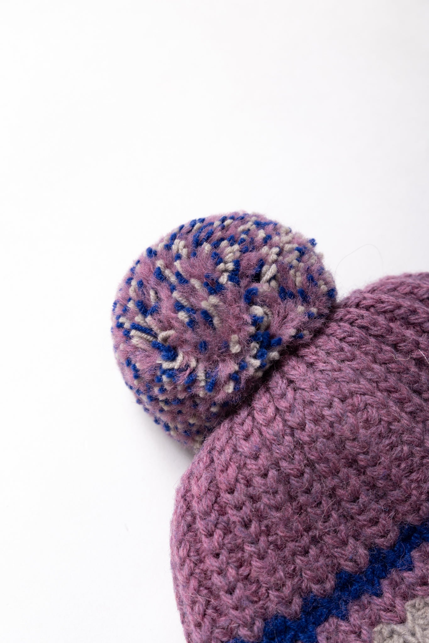 3G Wool Cable Knit Cap - Purple